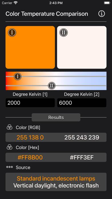 Color Temperature Comparison Captura de pantalla de la aplicación #1