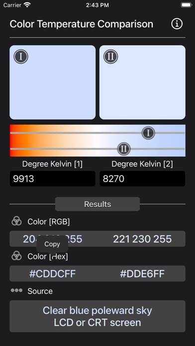 Color Temperature Comparison Captura de pantalla de la aplicación #3