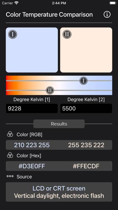 Color Temperature Comparison Captura de pantalla de la aplicación #5