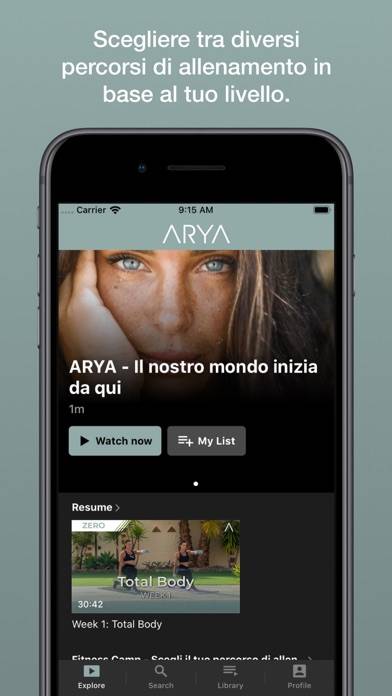 ARYA Training Schermata dell'app #2