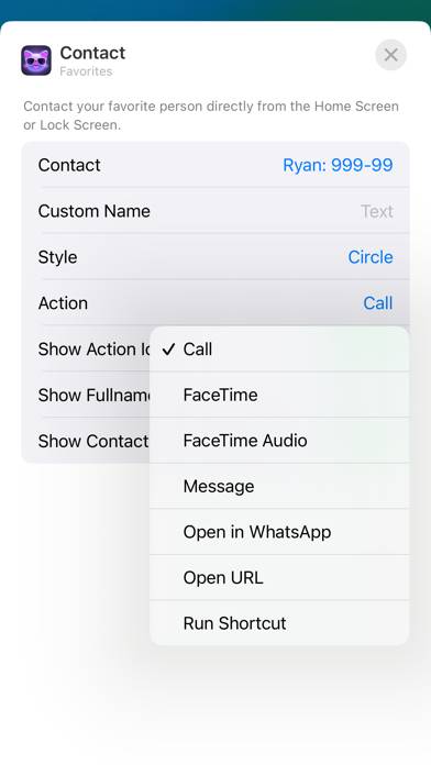 Favorites Widget Schermata dell'app