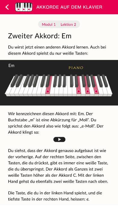 Akkorde auf dem Klavier App-Screenshot