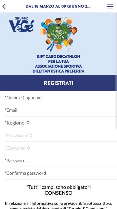 Noi amiamo lo Sport Schermata dell'app