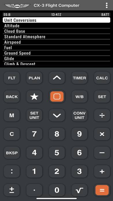 CX-3 Flight Computer Schermata dell'app #1