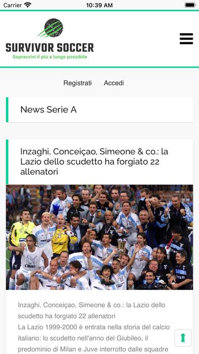 Leghe Survivor Soccer App screenshot #1