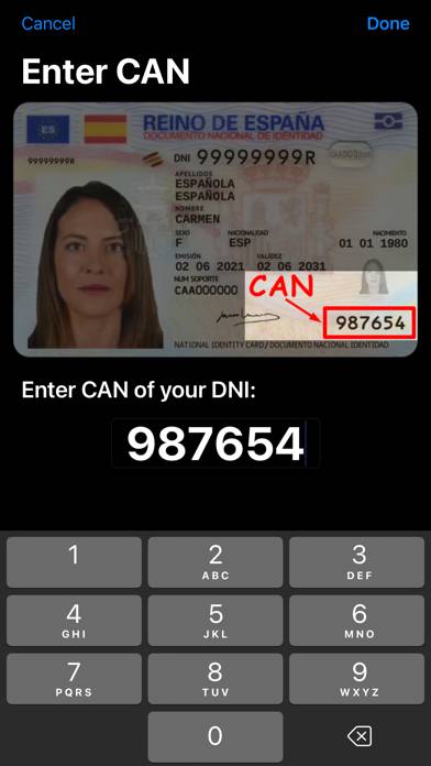 DNI Wallet plus Captura de pantalla de la aplicación