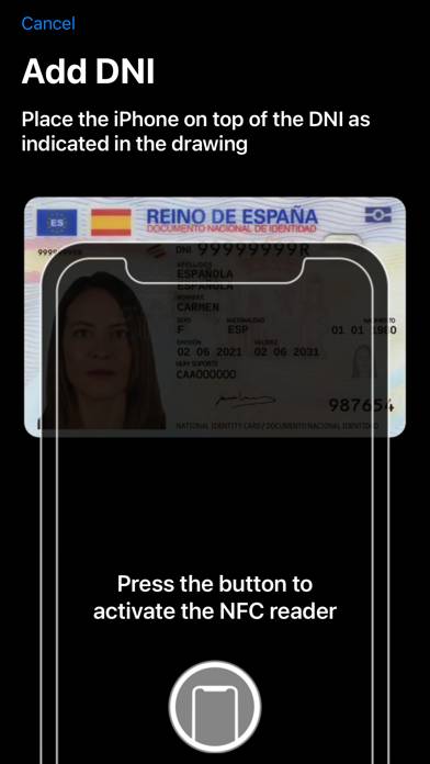 DNI Wallet plus Captura de pantalla de la aplicación