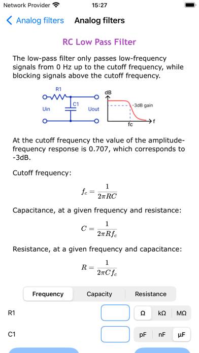 Electronic Circuits Calc Pro App skärmdump #4