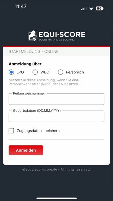 Online-Startmeldung screenshot