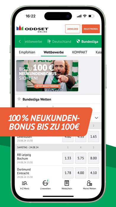 ODDSET - Online Sportwetten Bildschirmfoto