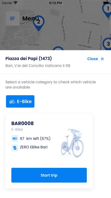VAIMOO Bike Sharing Schermata dell'app #2
