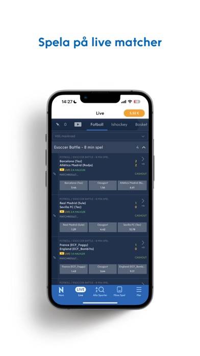 NordicBet Sports betting App skärmdump