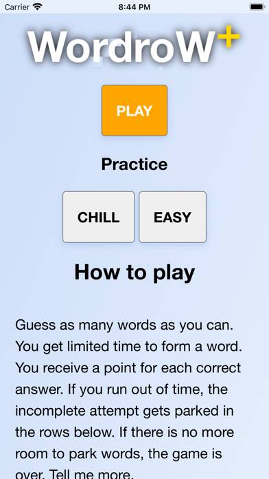 WordroW plus game screenshot
