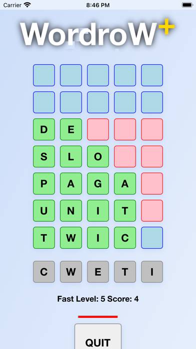 WordroW plus game screenshot
