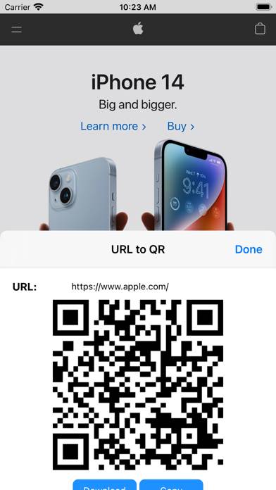 URL to QR Code for Safari Schermata dell'app #1