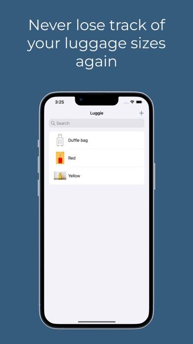Luggie: Luggage size tracker App screenshot #1
