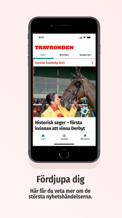 Travronden App skärmdump