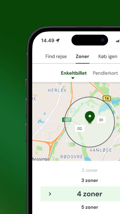 Rejsebillet App skärmdump