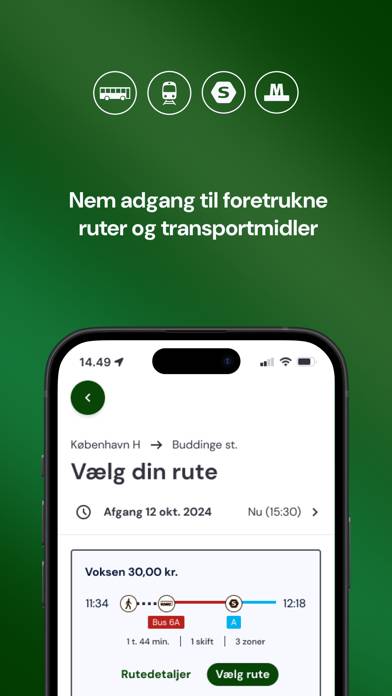 Rejsebillet App skärmdump