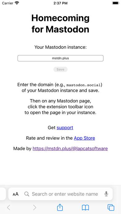 Homecoming for Mastodon Captura de pantalla de la aplicación #5