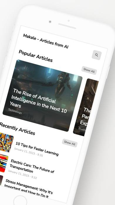 Makale: Articles from AI App screenshot