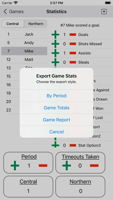 Water Polo Statistics skärmdump