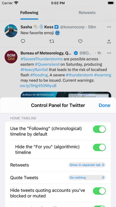 Control Panel for Twitter Captura de pantalla de la aplicación #3