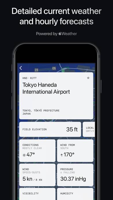 Airports. Captura de pantalla de la aplicación