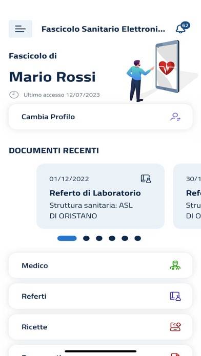 Fascicolo Sanitario Sardegna Schermata dell'app