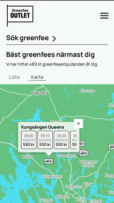 Greenfee Outlet App skärmdump
