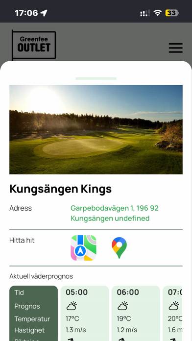 Greenfee Outlet App skärmdump