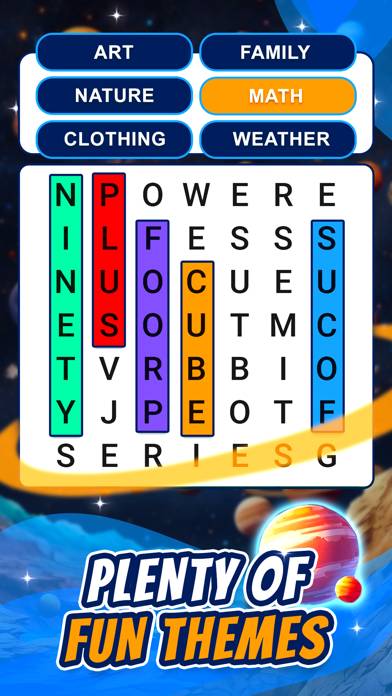 Ordsökning skärmdump av spelet