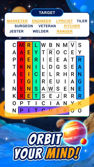 Ordsökning skärmdump av spelet