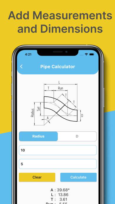 Offset Pipe Calculator App screenshot