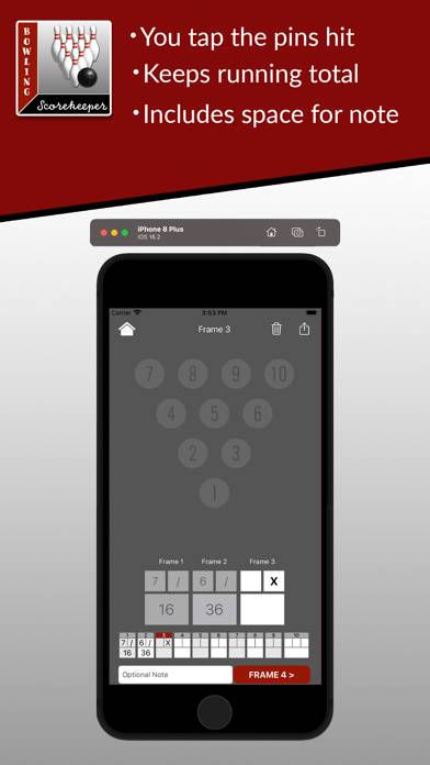 Bowling Scorekeeper App screenshot #2