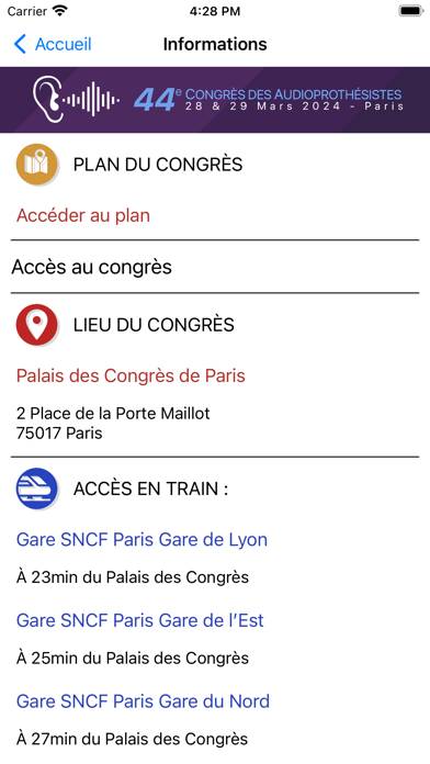 CongrèsDesAudioprothésistes Capture d'écran de l'application