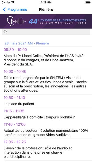 CongrèsDesAudioprothésistes Capture d'écran de l'application