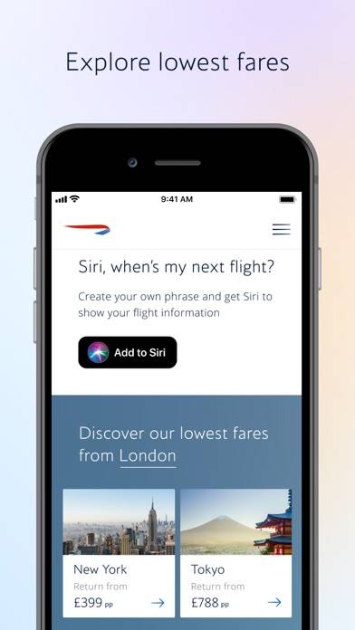 British Airways Schermata dell'app #4
