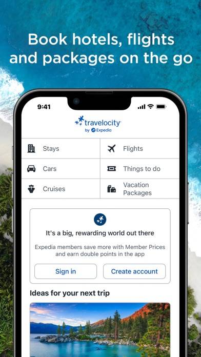 Travelocity Hotels & Flights App screenshot #1