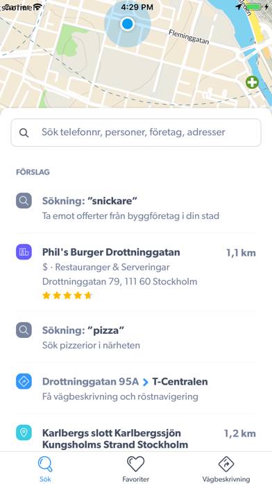 Hitta.se App skärmdump #1