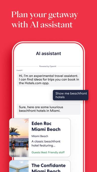 Hotels.com: Hôtels et Voyage Capture d'écran de l'application