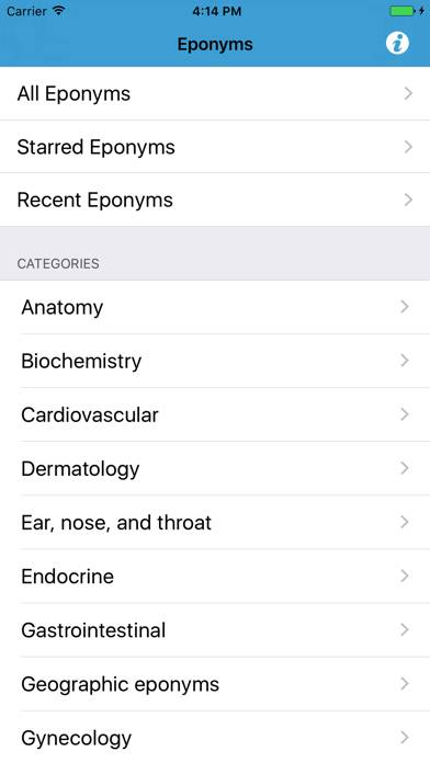 Eponyms App skärmdump #4