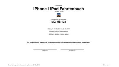 Fahrtenbuch App-Screenshot