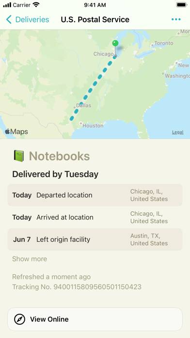 Deliveries: a package tracker Schermata dell'app #2
