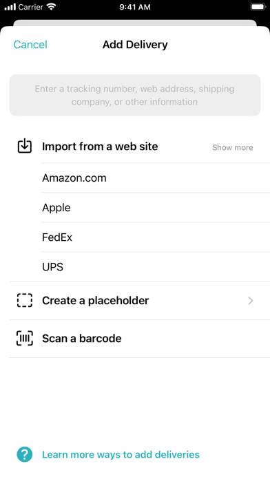 Deliveries: a package tracker Schermata dell'app #3