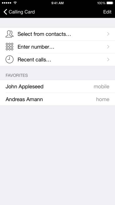 Calling Card App-Screenshot #2