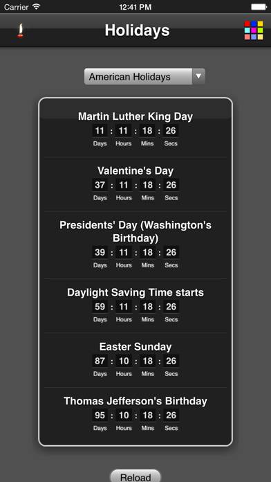 Holidays Countdown App screenshot #1