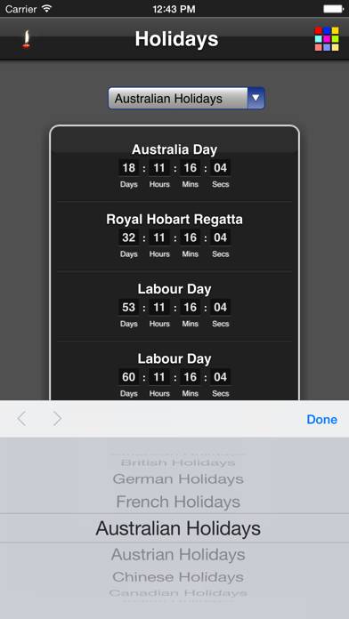 Holidays Countdown App screenshot #2
