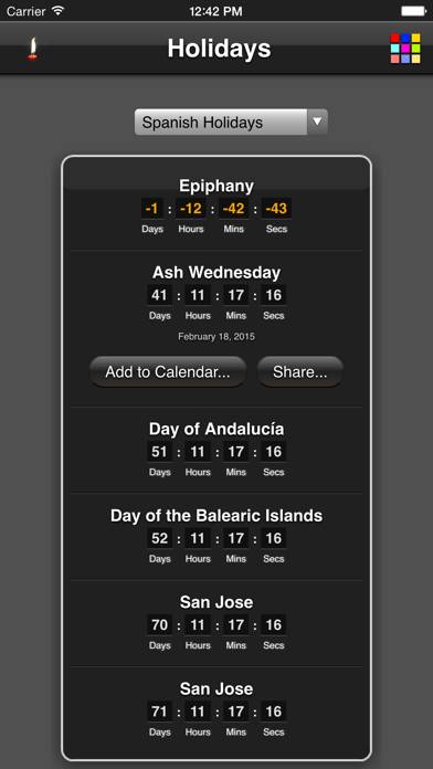 Holidays Countdown App screenshot #3