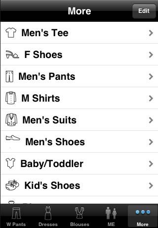 Clothes Size screenshot